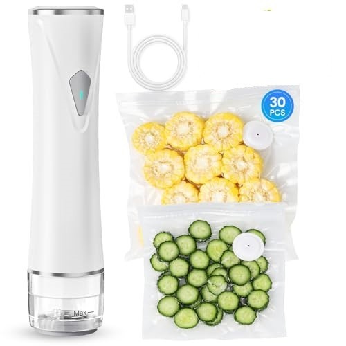 Preserve Compact Vacuum Sealer, Vacuum Sealer Machine + 30 Reusable Vacuum Bags
