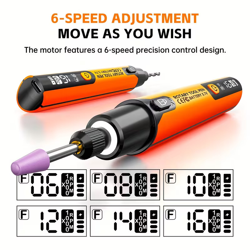 6 Speeds Rechargeable Cordless Rotary Tool Kit Mini Rotary Tool 40pc Accessories