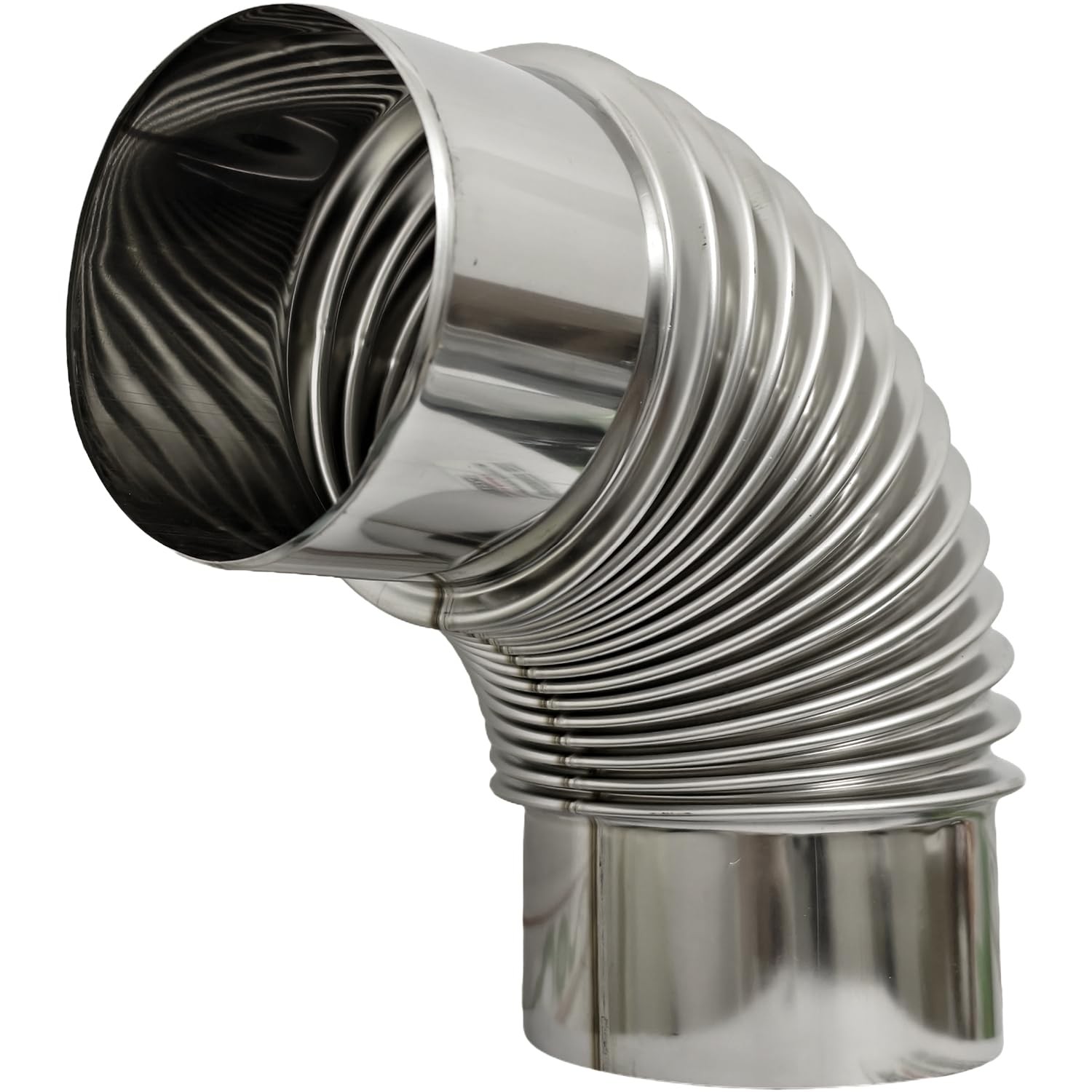 3.5in Wood Stove Pipe 1 pcs Stainless Steel 90 Degree Elbow Chimney Flue Exhaust