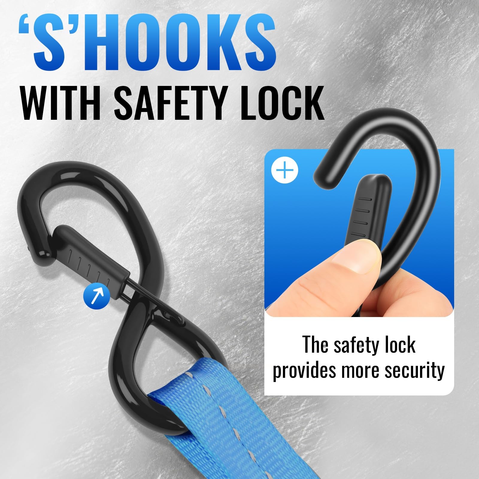 Retractable Ratchet Straps 4 Pack – 1,500 Lbs Break Strength 1 in x 10 Ft Hea…