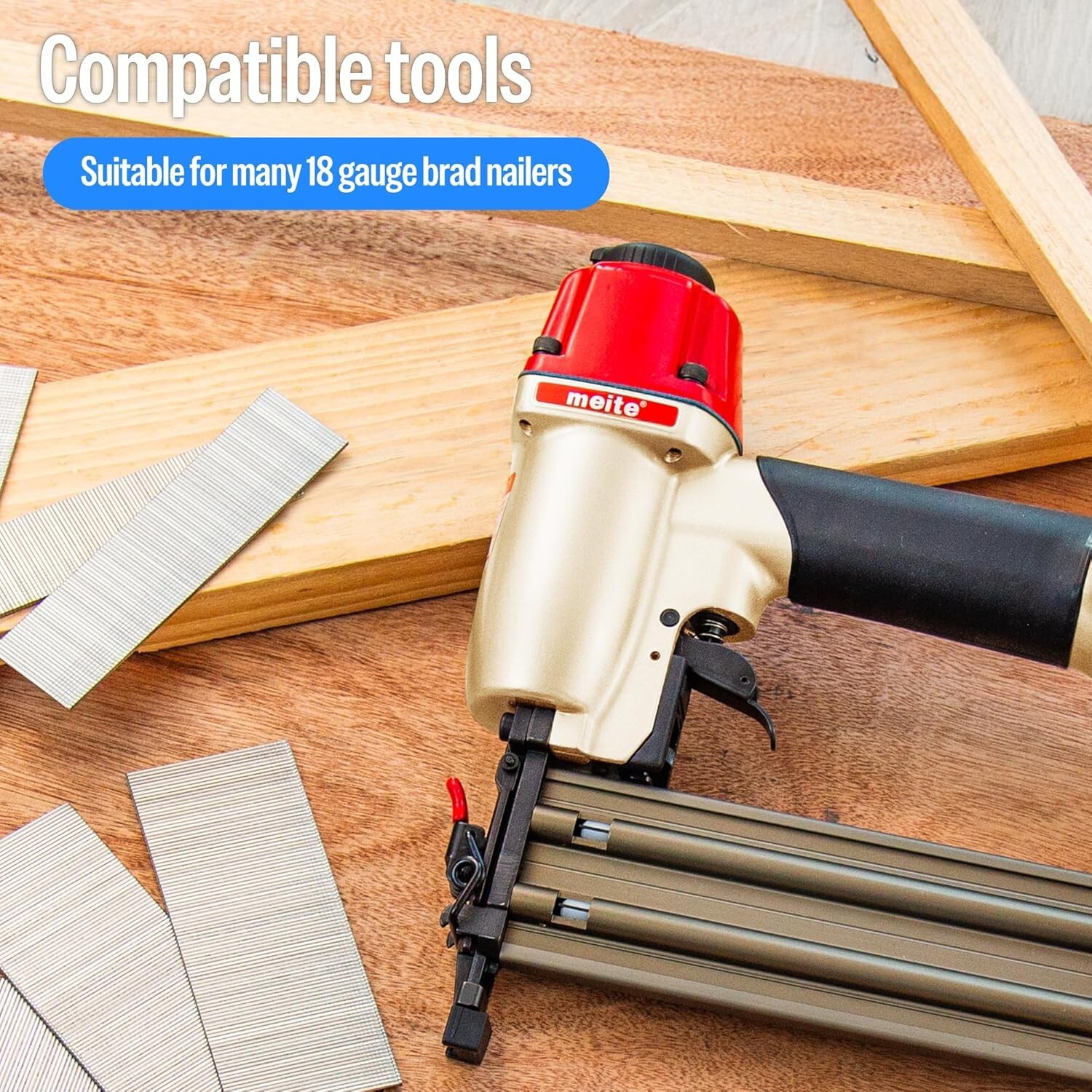 meite 18 Gauge Brad Finish Nails 1/2″ to 2″ Galvanized F Series Bluk Case