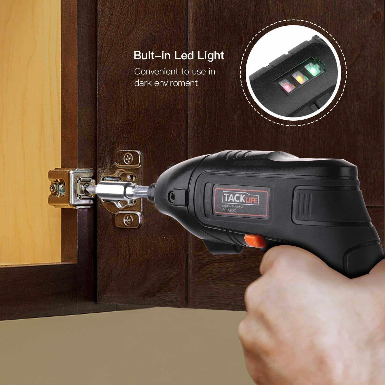 Electric Screwdriver, Tacklife Cordless Screwdriver Rechargeable 1500 mAh Li-on