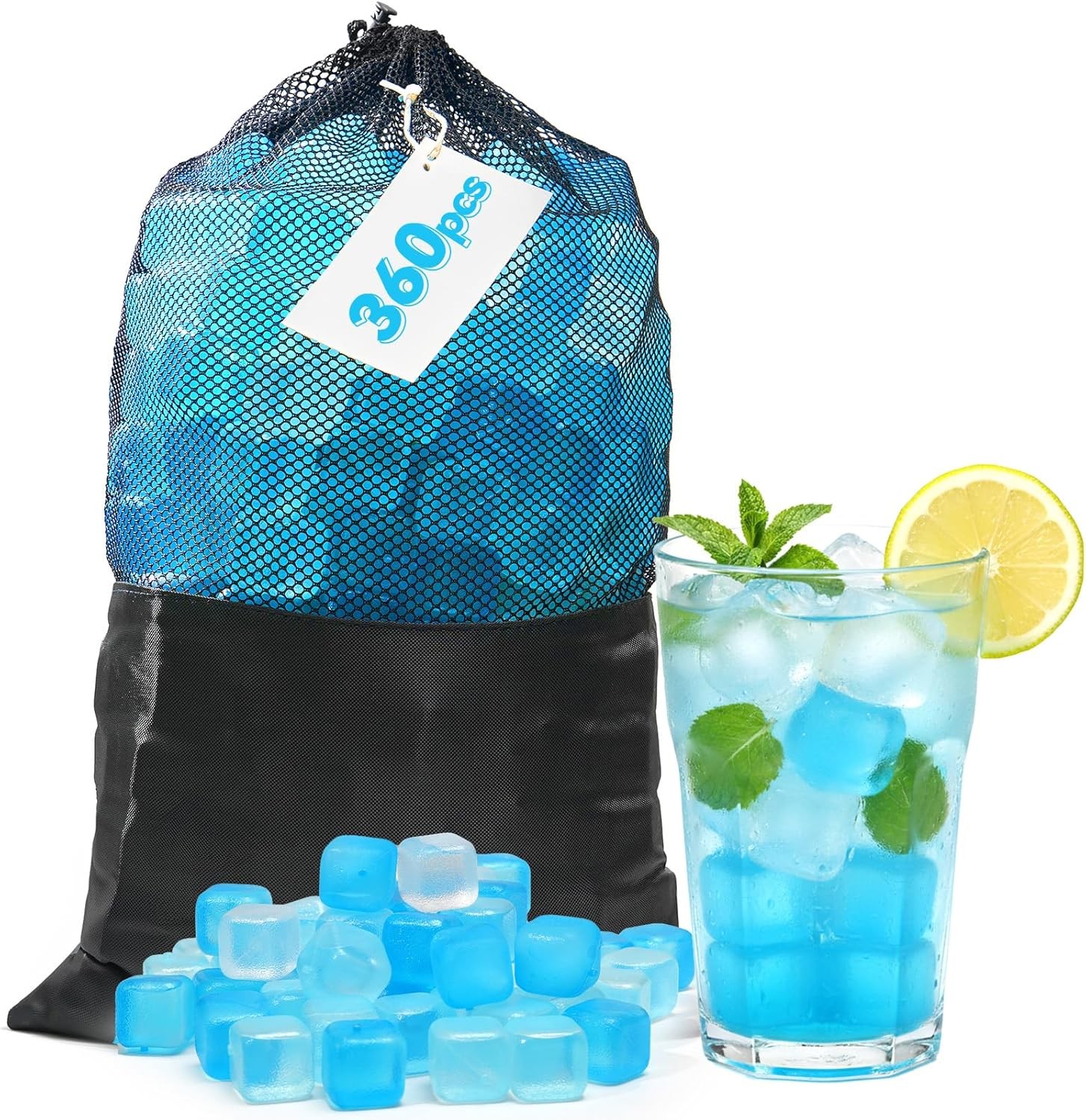 360 Pack Reusable Ice Cubes Drinks BPA-Free Ice Packs Lunch Boxes Coolers