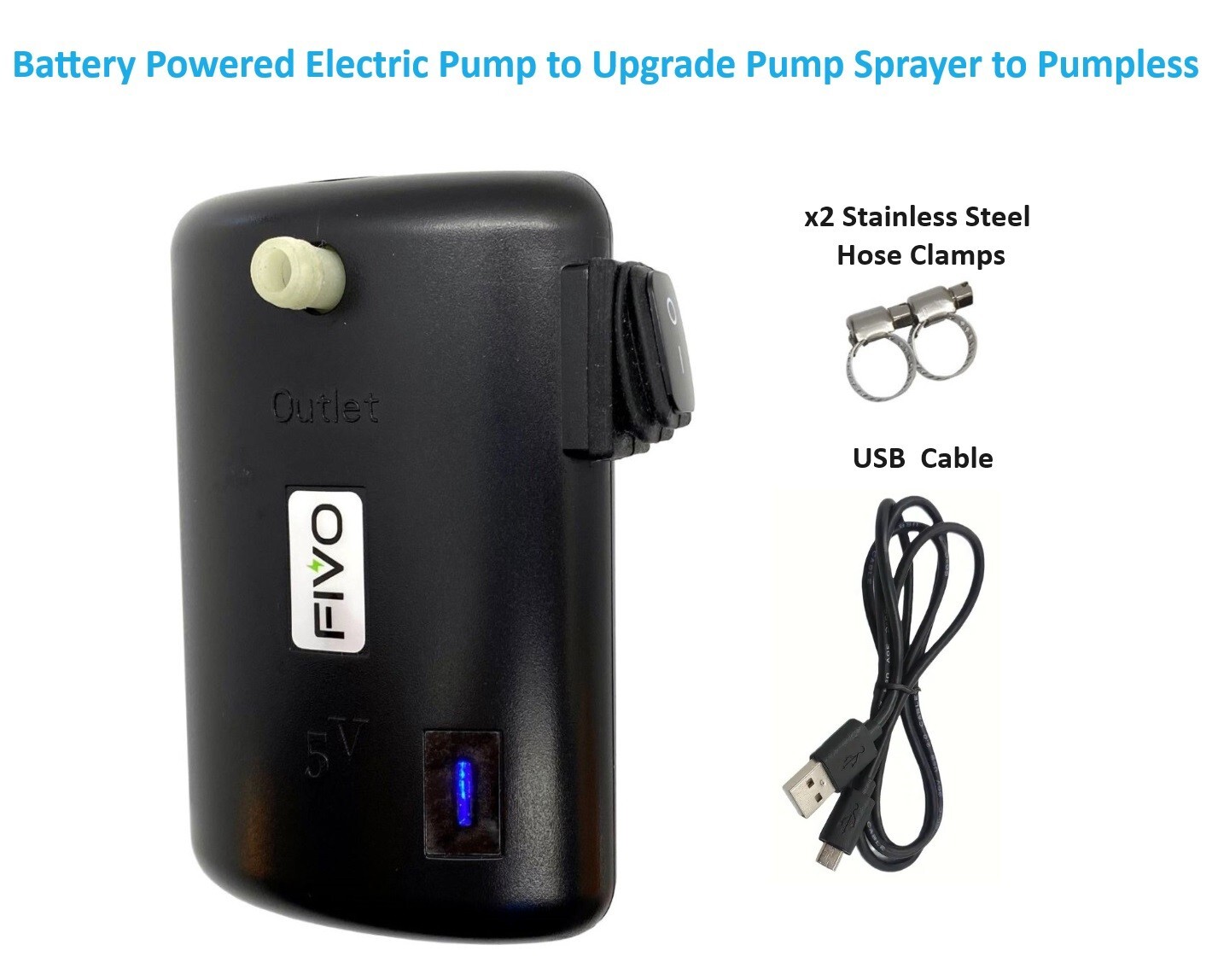 Battery Powered Sprayer Electric Pump to Upgrade Pump Sprayer to Pumpless 30PSI