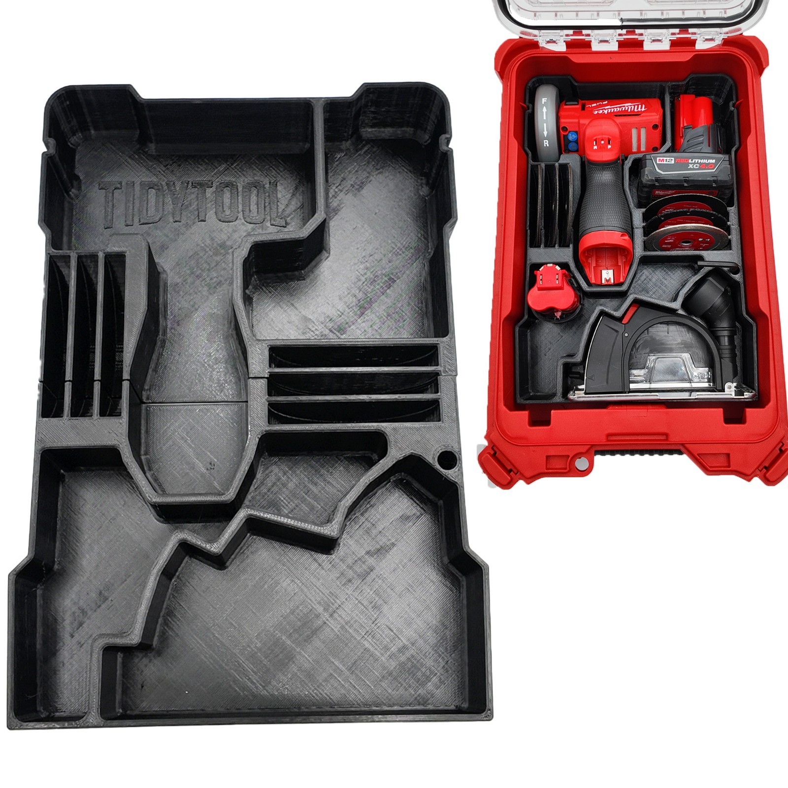 M12 Fuel 3″ Compact Cut Off Tool Organizer for Milwaukee Compact Packout