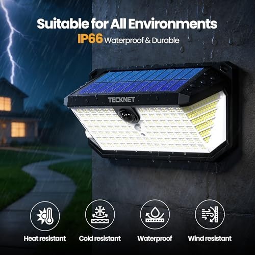 Solar Motion Lights Outdoor 7500LM 546 LED 300 Degree Sensor Remote Control