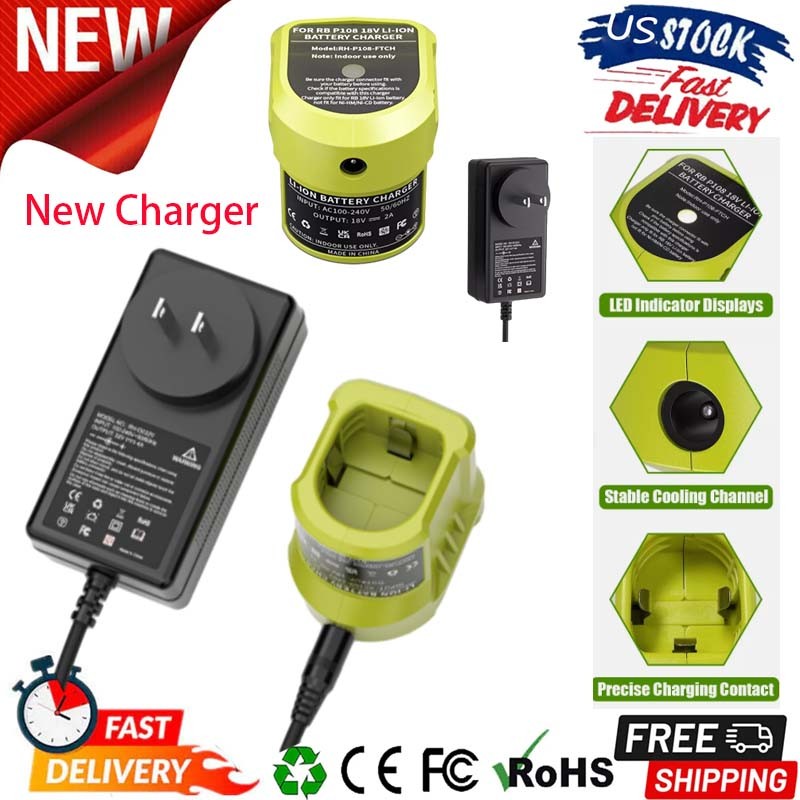 P117 Charger 18V For RYOBI For One Plus High Capacity Lithium-Ion Battery P108