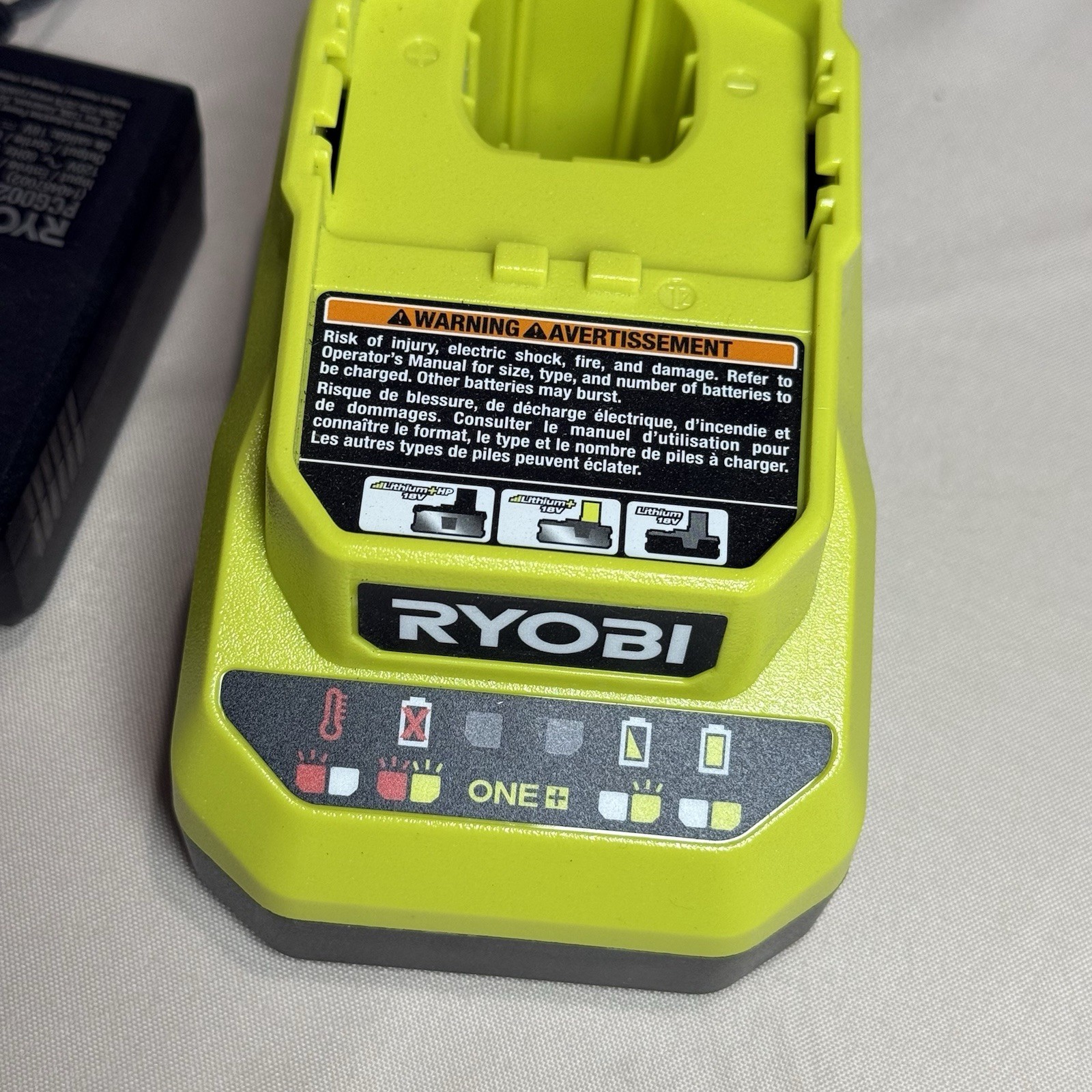 Ryobi PCG002 18V Power Tool Battery Charger Green Single Battery Charging