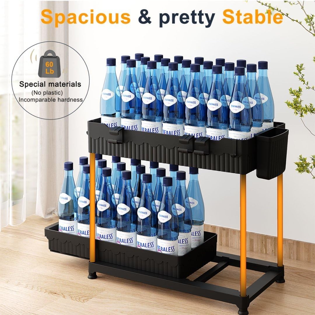 3 Pack under Sink Organizers,2-Tier Multi-Use Kitchen and Bathroom Organizers an
