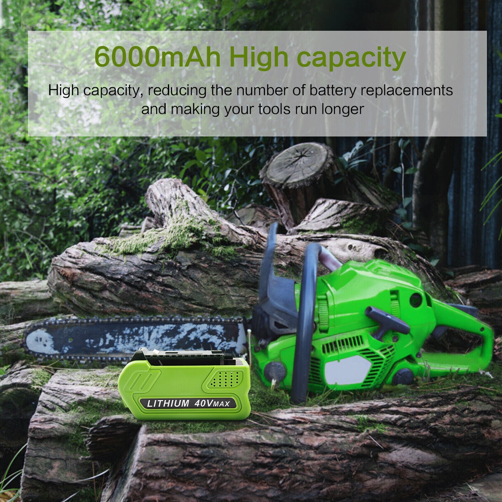 40V 6.0Ah Battery / Rapid Charger For Greenworks 40 Volt Lithium 29482 29252 New