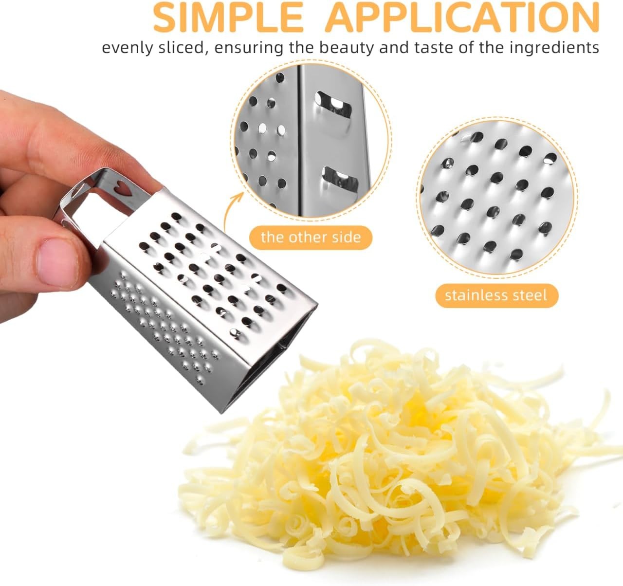 6pcs Mini Cheese Grater Set Stainless Steel 4-Sided Box Grater for Garlic Ginger