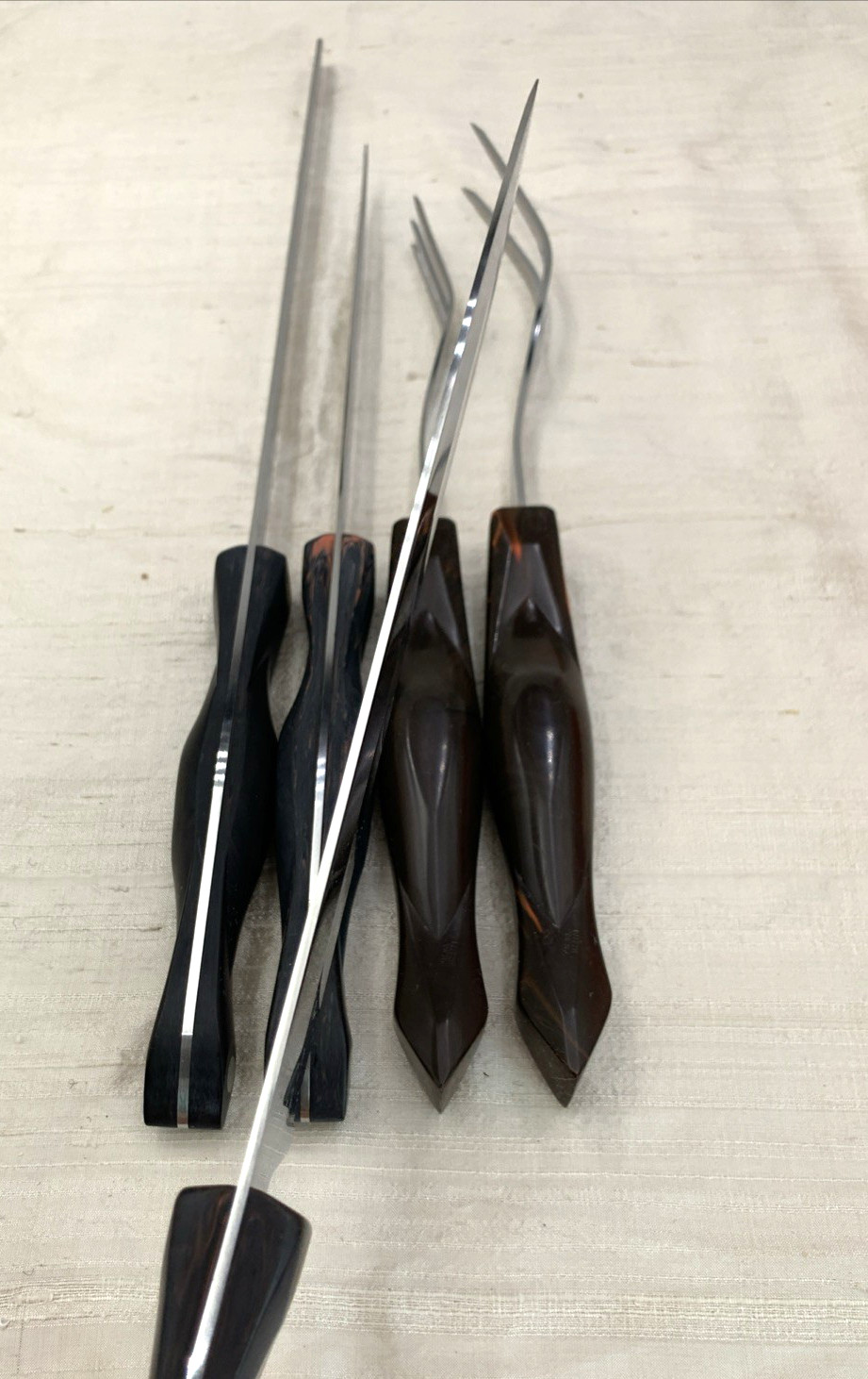 CUTCO 5 Pc Swirl Carving Knife Set w/ Wall Mount Tray 1724 1726 1729 1727 1725