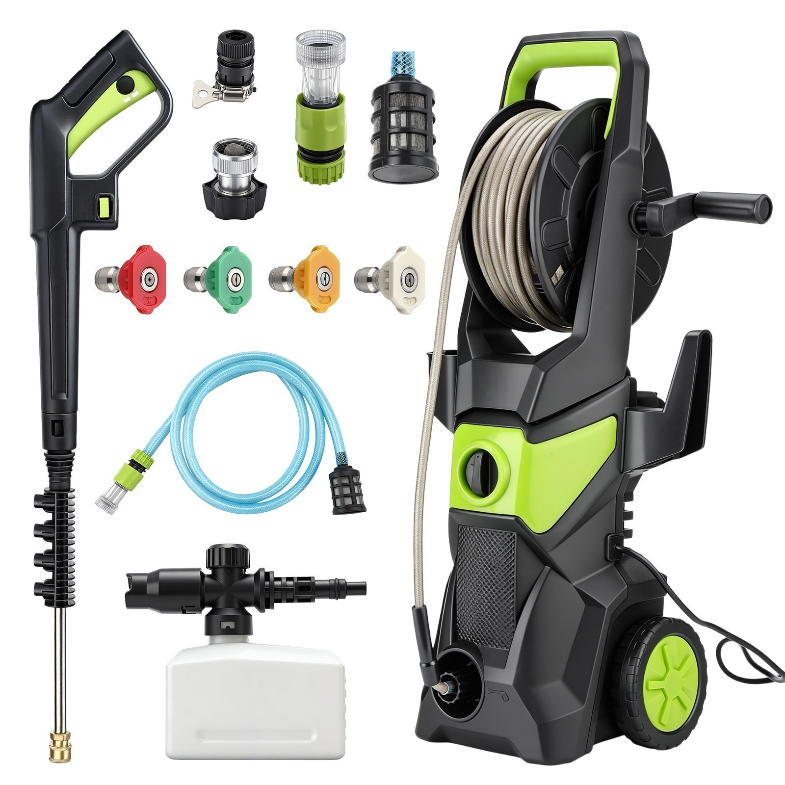 Electric High Pressure Washer 5000PSI 3.2GPM Power Washer With Hose Reel Portabl