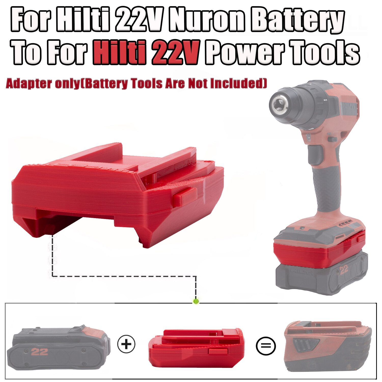 1x Adapter For Hilti 22V Nuron Lithium-Ion Battery To For Hilti 22V Old Tools