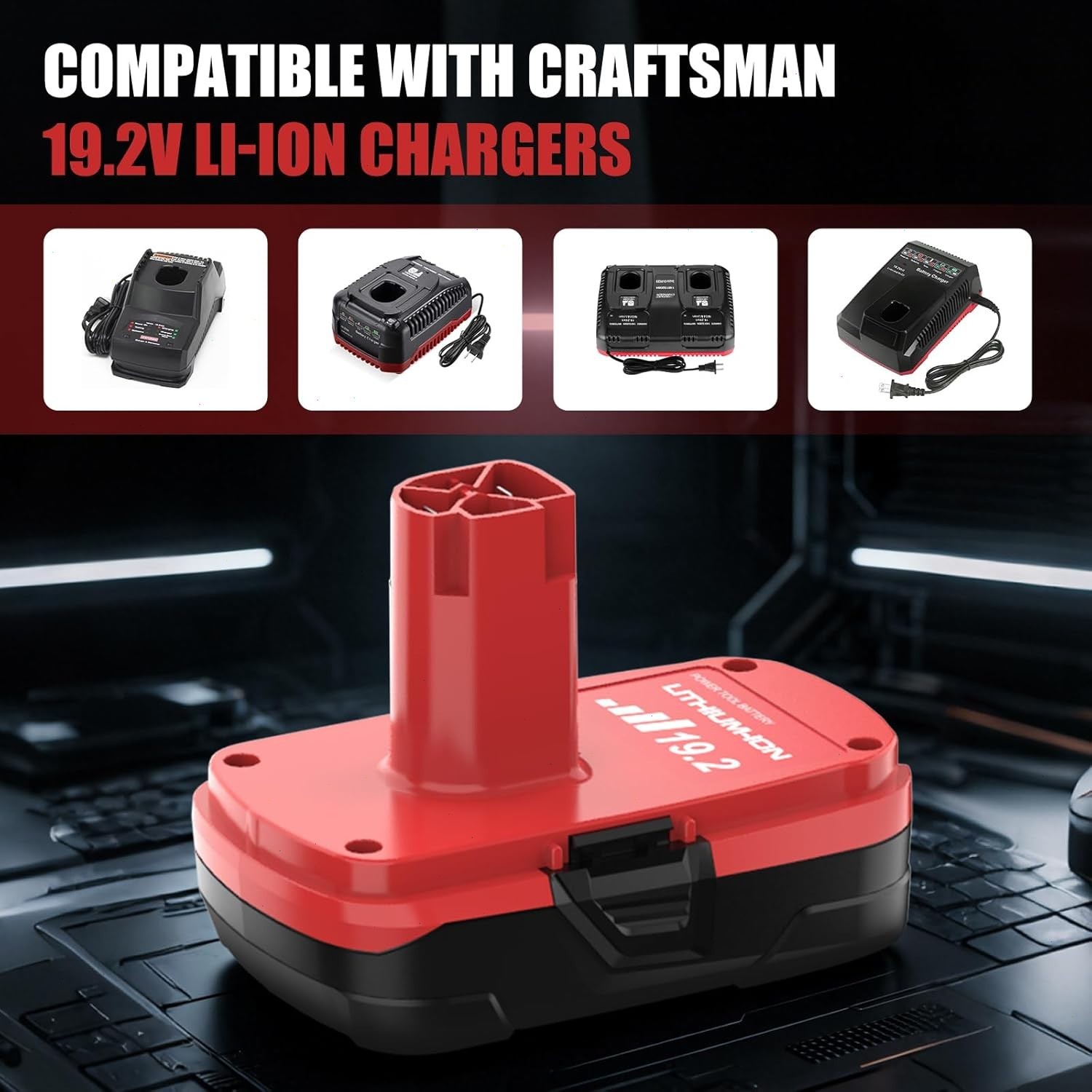 2pack 19.2 Volt XCP 8.0Ah Lithium Battery For Craftsman C3 Diehard PP2025 PP2030