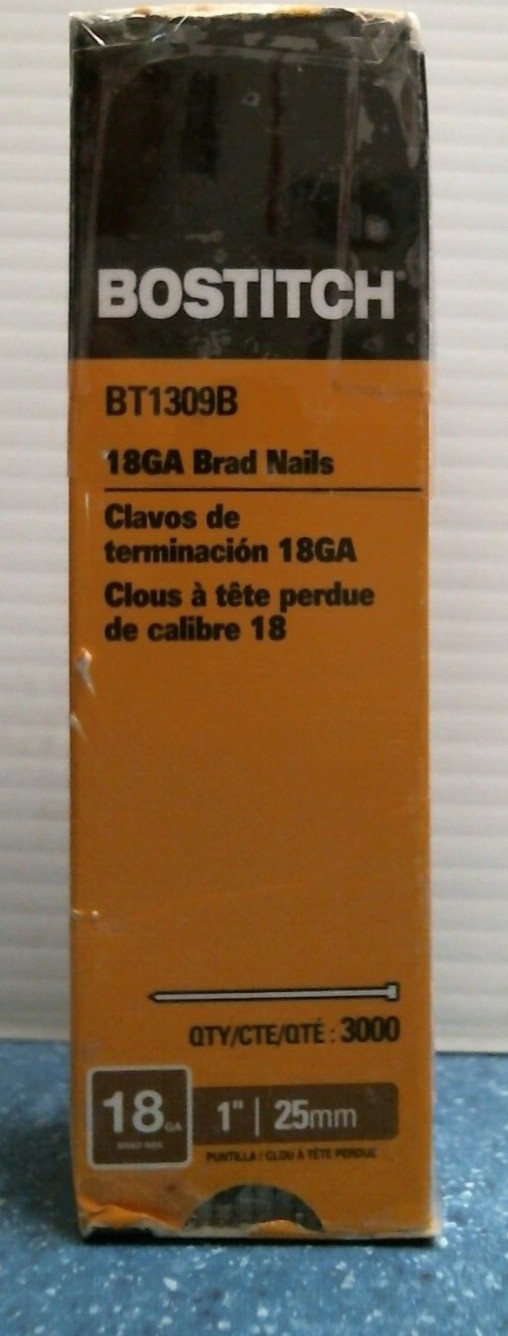 Bostitch 18 GA Brad Nail, 1 “, Qty: 3,000 (BT 1309B) FS
