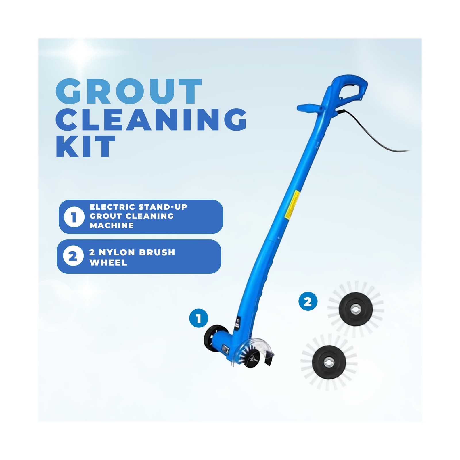 Electric Stand-Up Grout Cleaning Machine – Compact Lightweight … FAST US