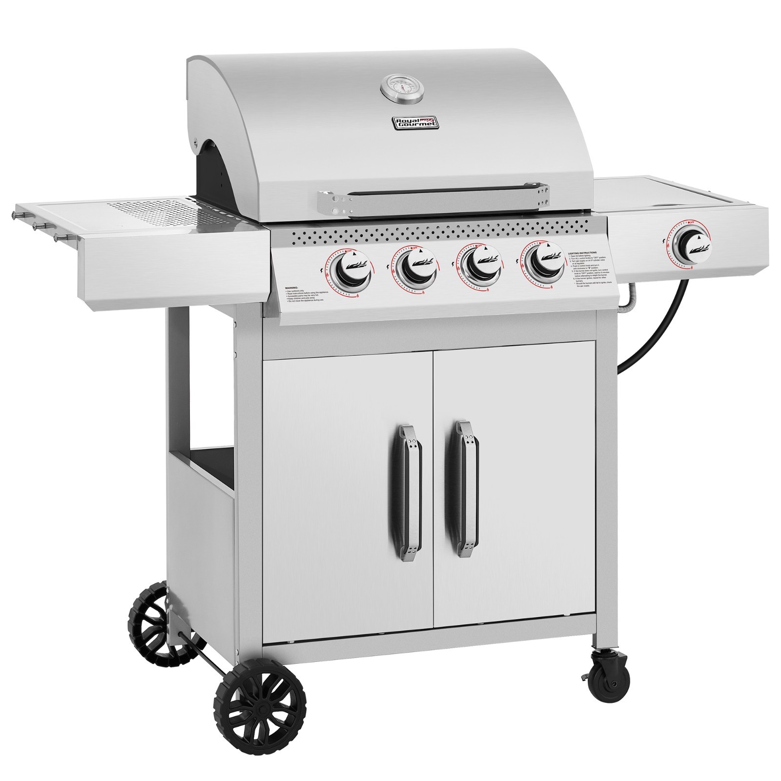 Royal Gourmet 4-Burner Gas Grill with Side Burner,49000 BTU for Backyard Cooking