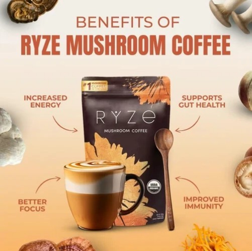 1Pack Organic Rýze Mushroom Coffee 30 Servings Instant Coffee Free Shipping New