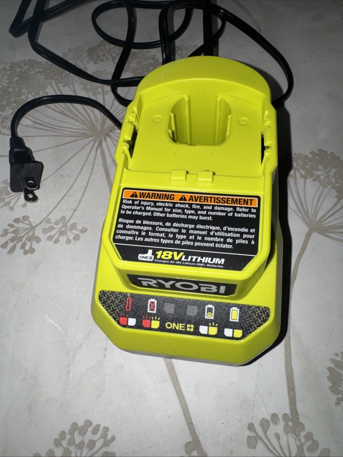 Ryobi PCG002 18V ONE+ Lithium-Ion FAST Battery Charger OEM