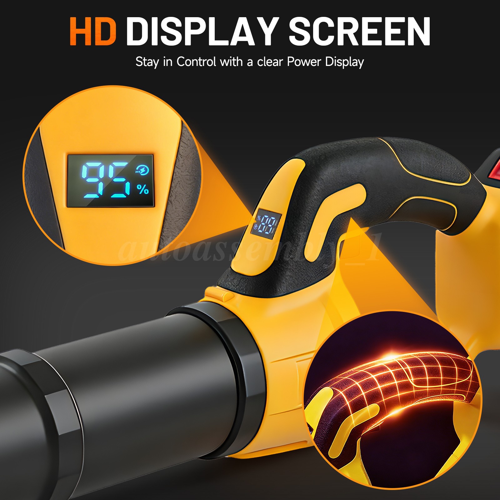 Cordless Leaf Blower 680CFM/280MPH & 2 Speed Levels Electric w/ 3*2.0Ah Battery