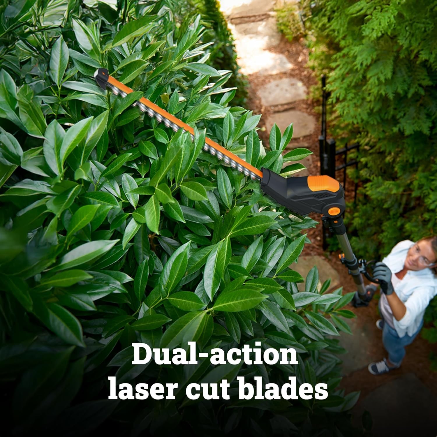 WORX WG252 Cordless 20V 2-in-1 Hedge Trimmer w/ Attachment Capabilities