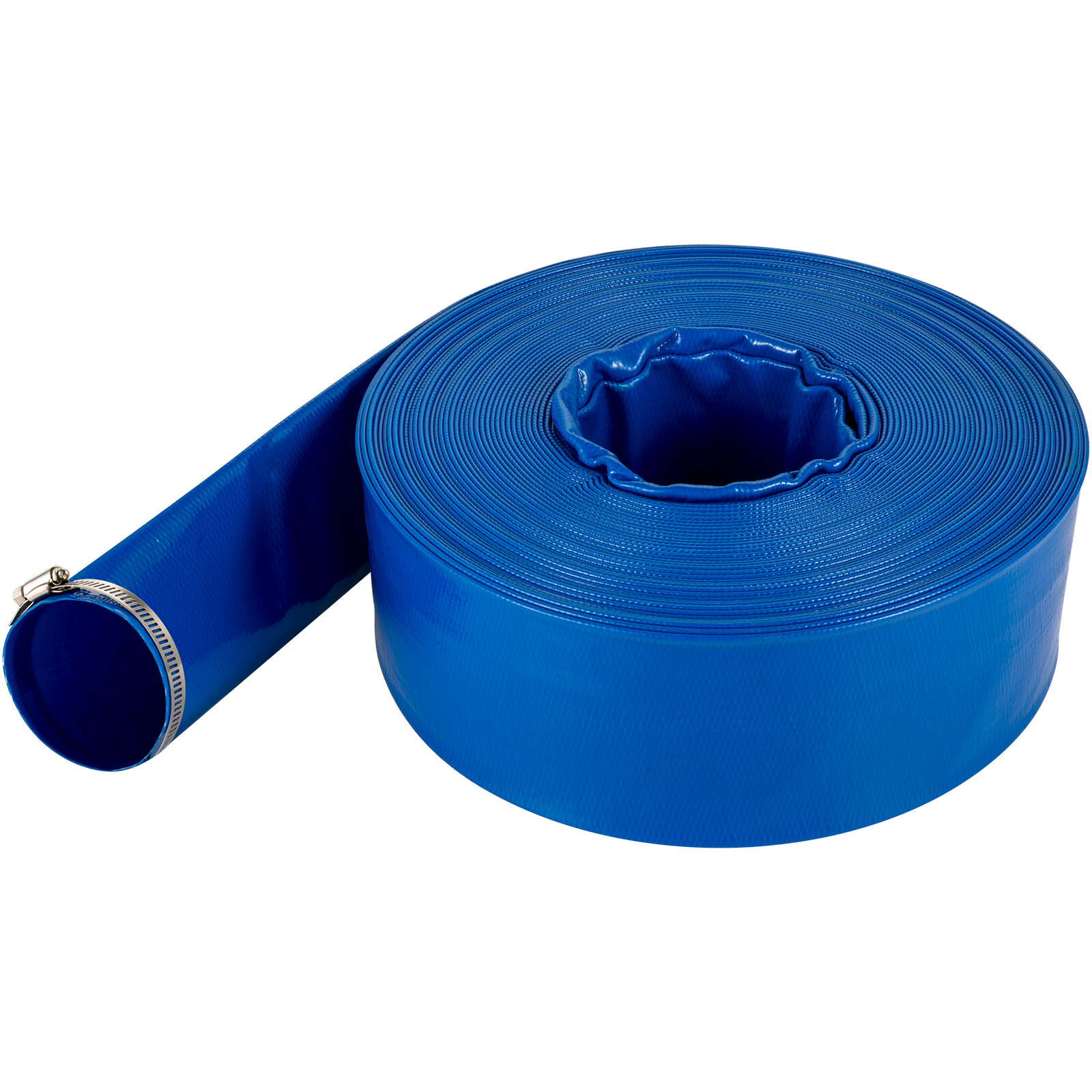 VEVOR Discharge Hose 2″x 105′ PVC Lay Flat Hose Backwash Drain Hose w/ Clamp