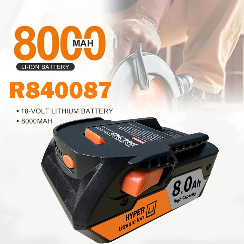 Pack 8.0Ah For RIDGID 18V Hyper Battery R840087 R840083 R840085 R840084 Tools