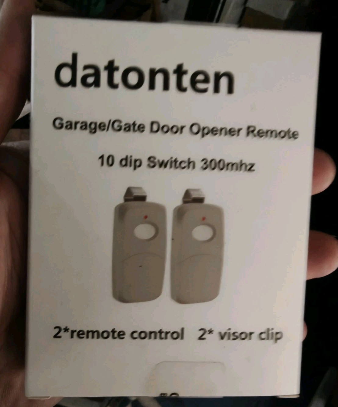 2Pcs Datonten Garage Door Opener Remote 10 Dip Switch, 300MHz