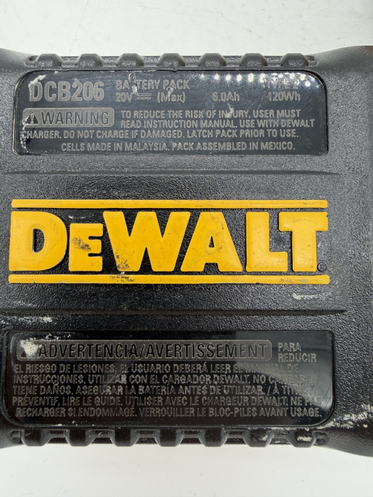 DeWalt DCB206 (Lot of 3) 6.0Ah 20V Li-Ion Batteries