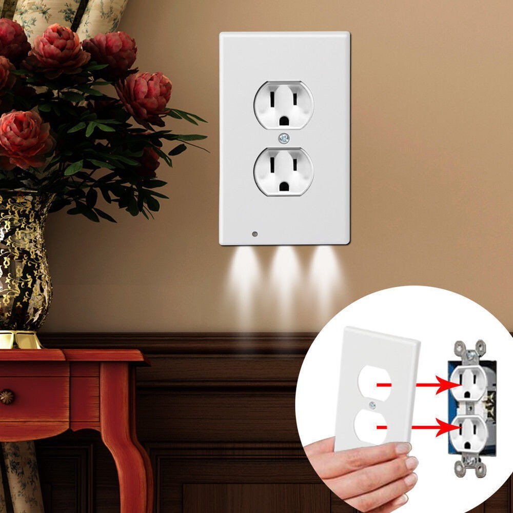 5 PCS / 10PCS Outlet Night Lights with Built-In LED Night Lights – White Duplex