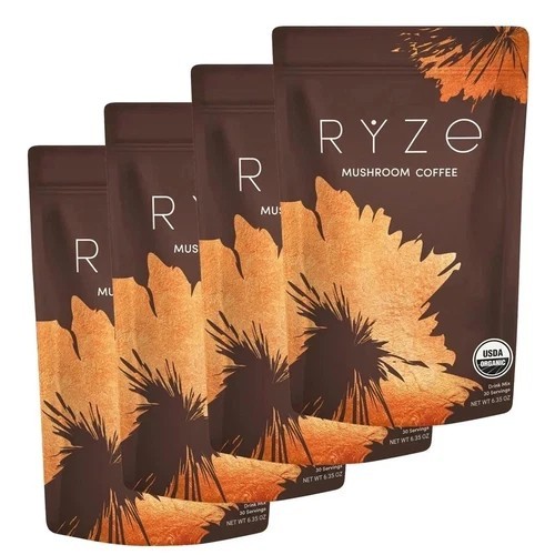 4 Packs Organic Mushroom Coffee * USDA Coffee -30 Servings