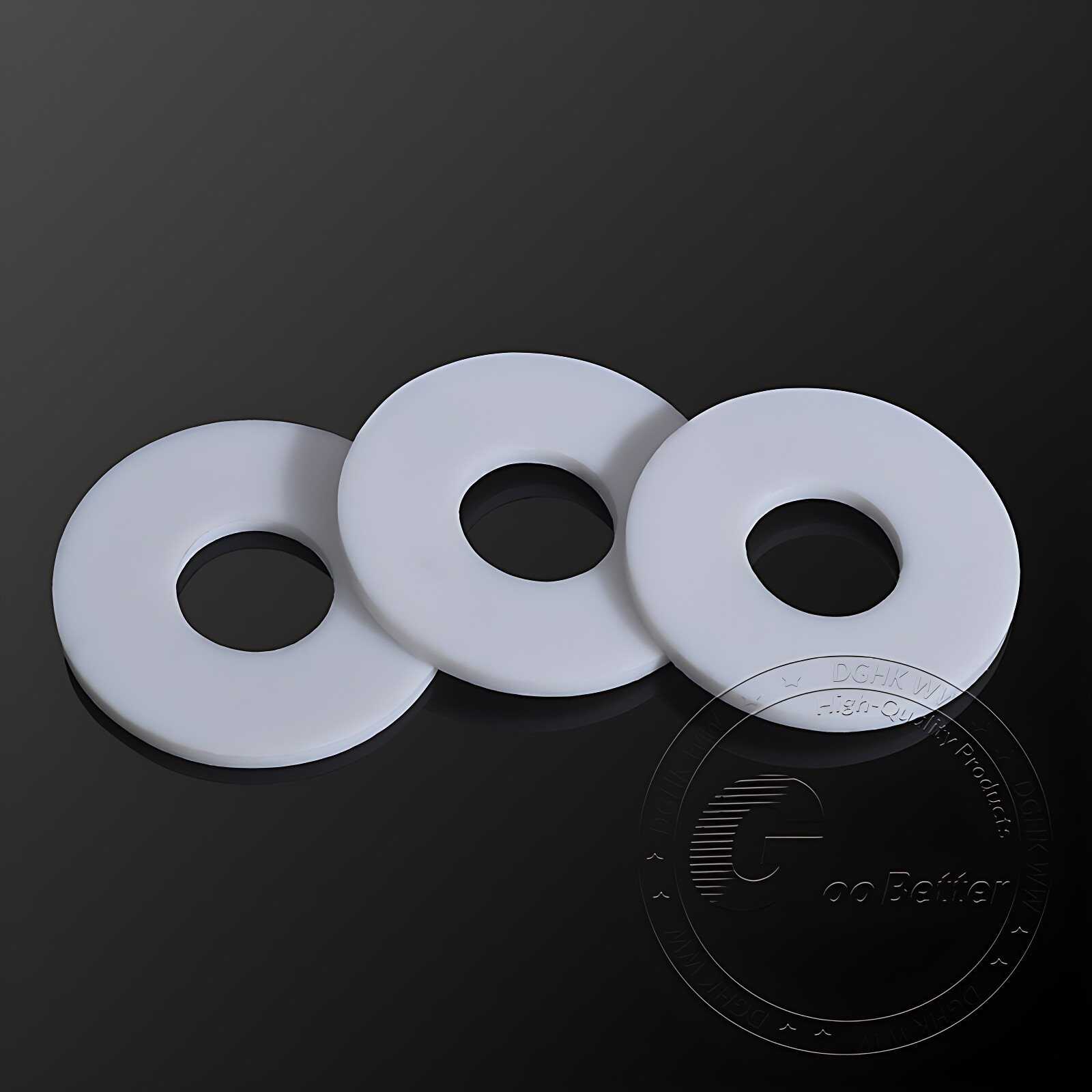 2mm Thick White PTFE High Temp Flat Ring Plastic Washer Seal Gaskets ID 3mm-66mm
