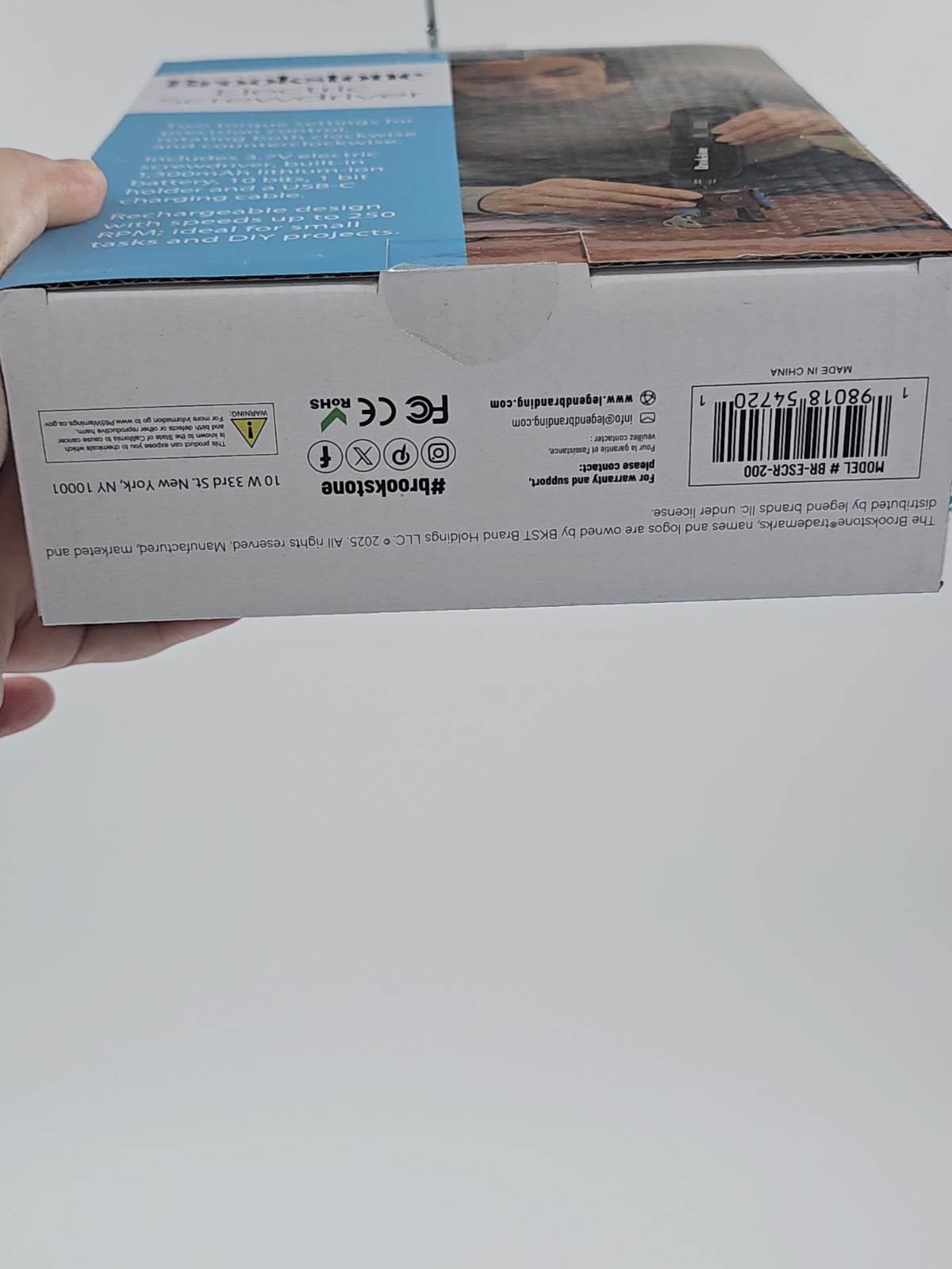 Brookstone Electric Screwdriver BR-ESCR-200 USB-C Rechargeable 1300mAh + Bits