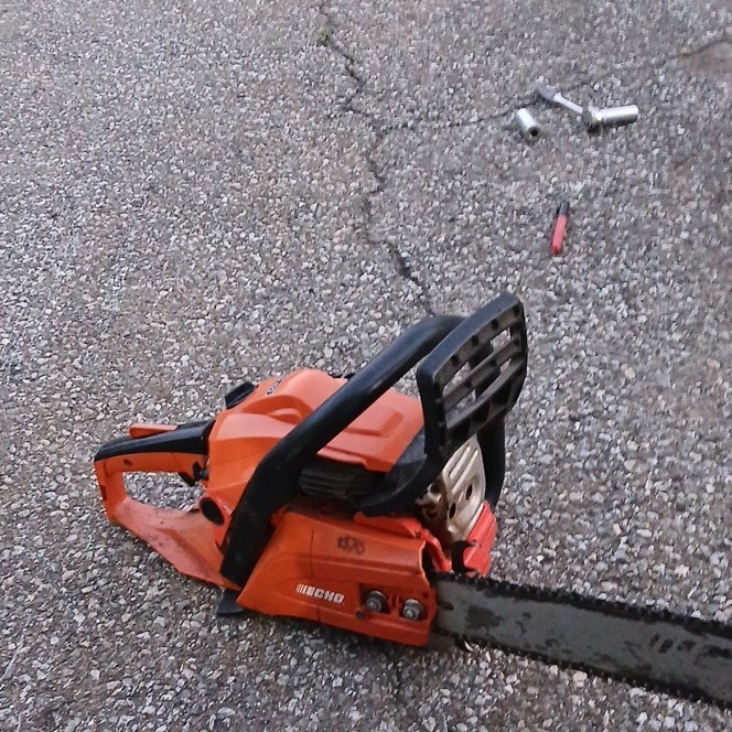 ECHO Gasoline Chainsaw w/ Chain Brake, Two-Handed Grip, Orange/Black