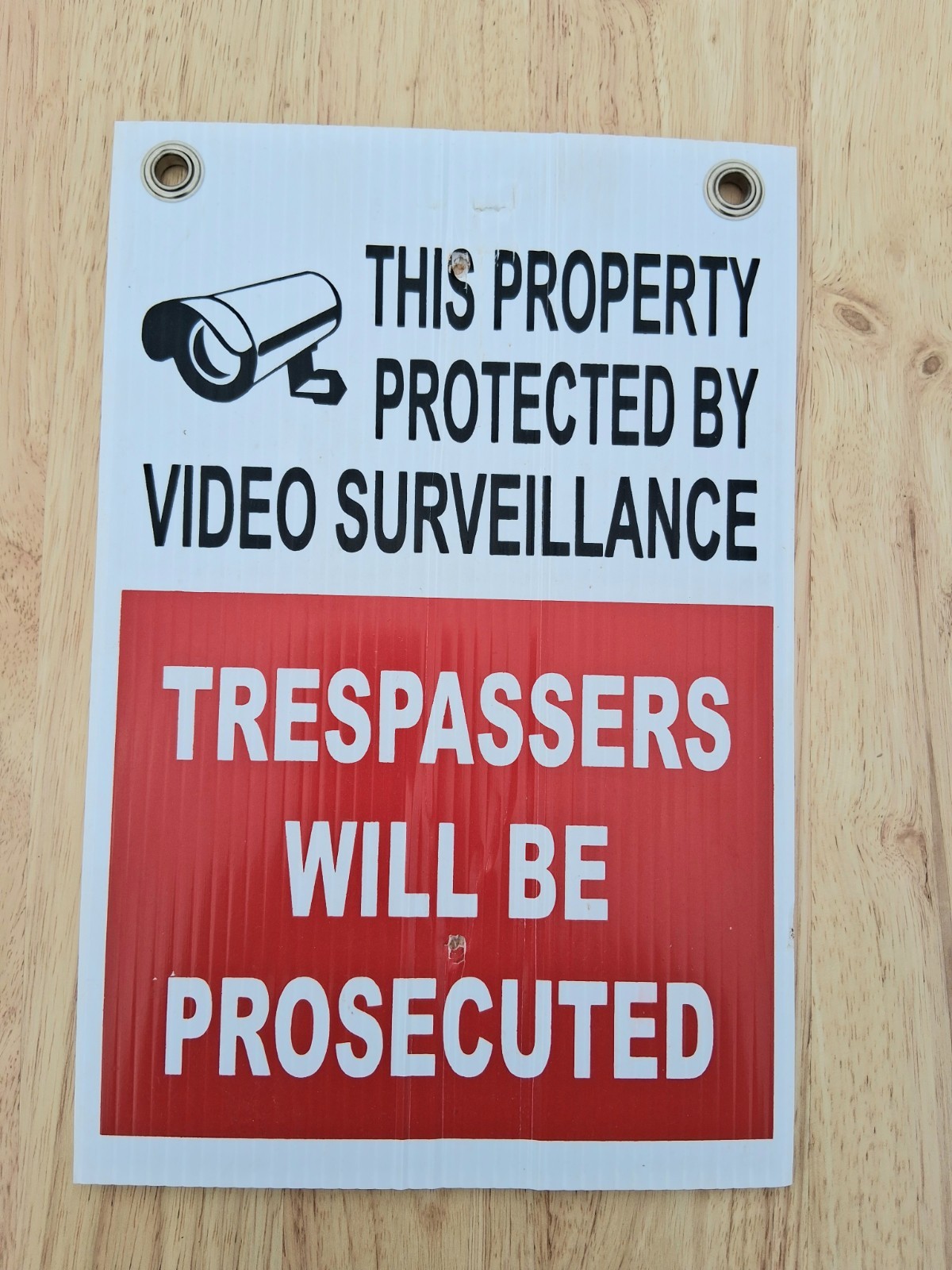THIS PROPERTY PROTECTED BY VIDEO SURVEILLANCE 8″x12″ Plastic Sign Home Security