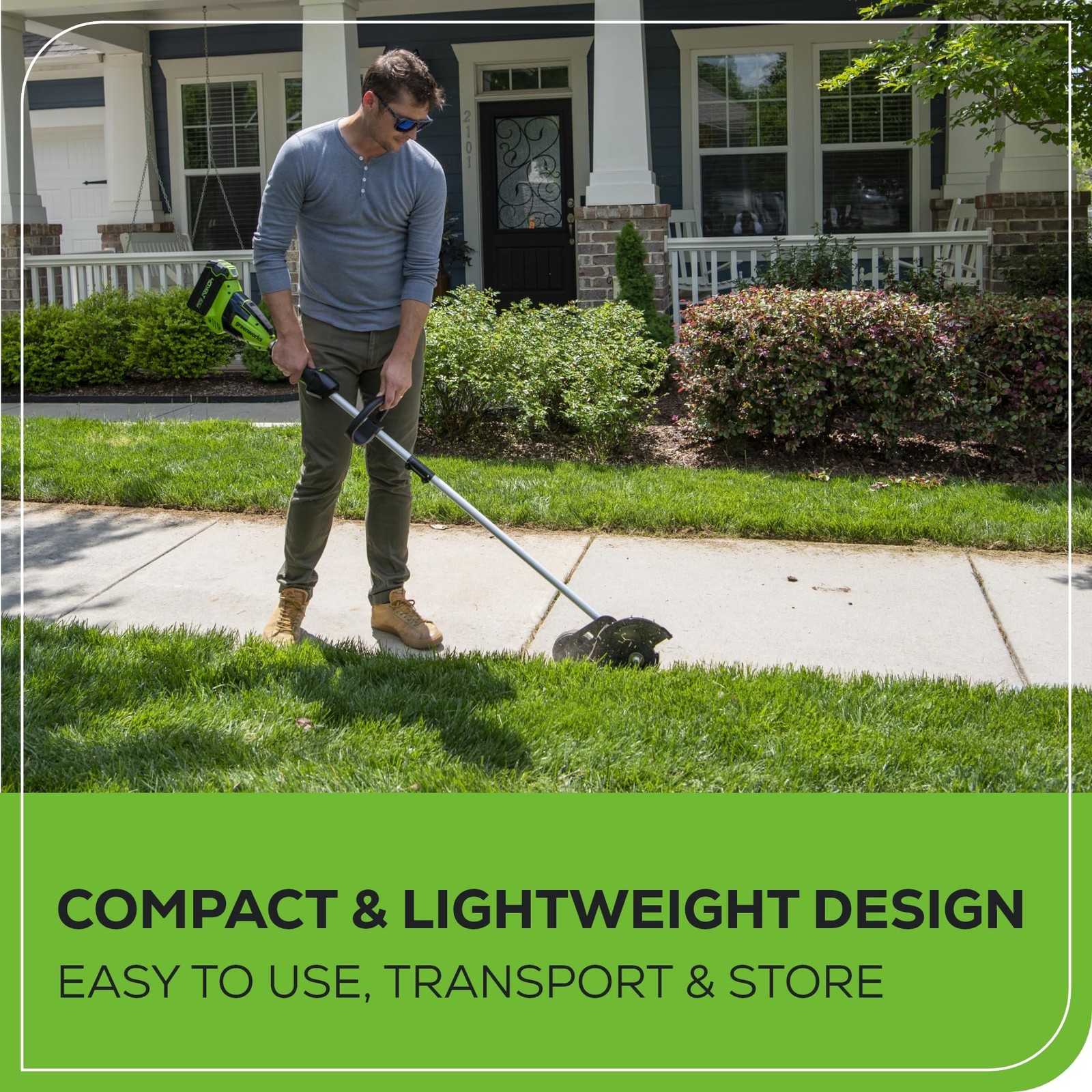 Greenworks 40V 8″ Brushless Edger, Battery and Charger Not Included