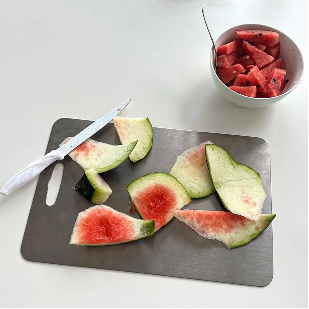 Stainless Steel Cutting Board Double-Sided Titanium Chopping Board for Kitchen