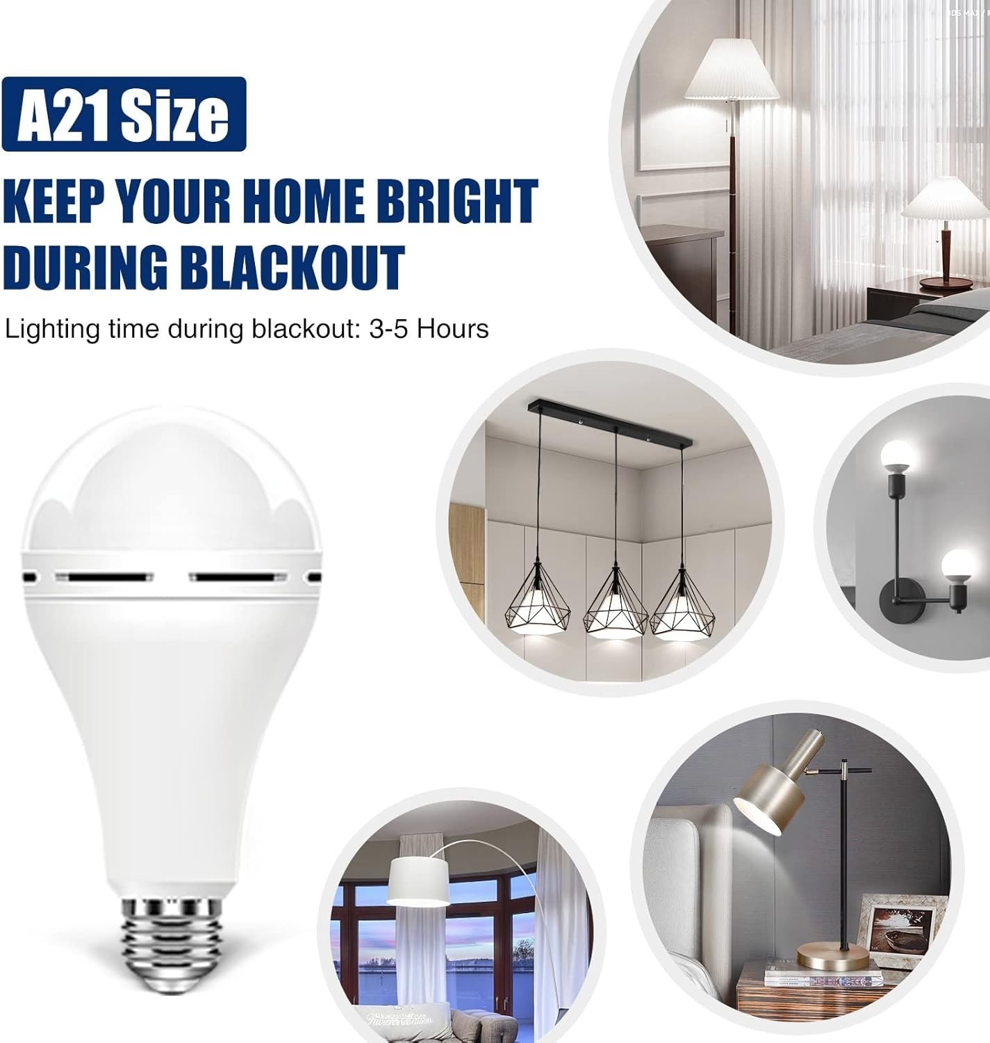 9W(60W) Led Bulb Rechargeable LED Light Bulbs with Battery backup Emergency
