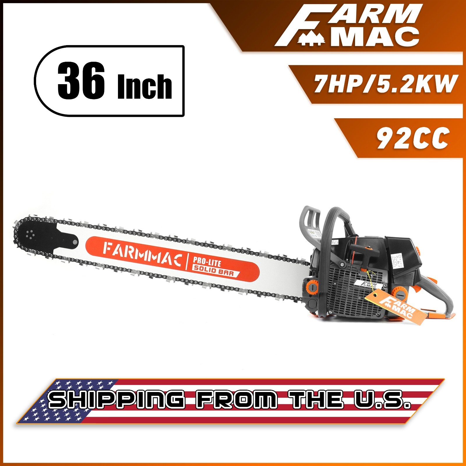 92cc Pro Gas Chainsaw with 36” Bar Chain Compatible with MS660 For Milling Tree