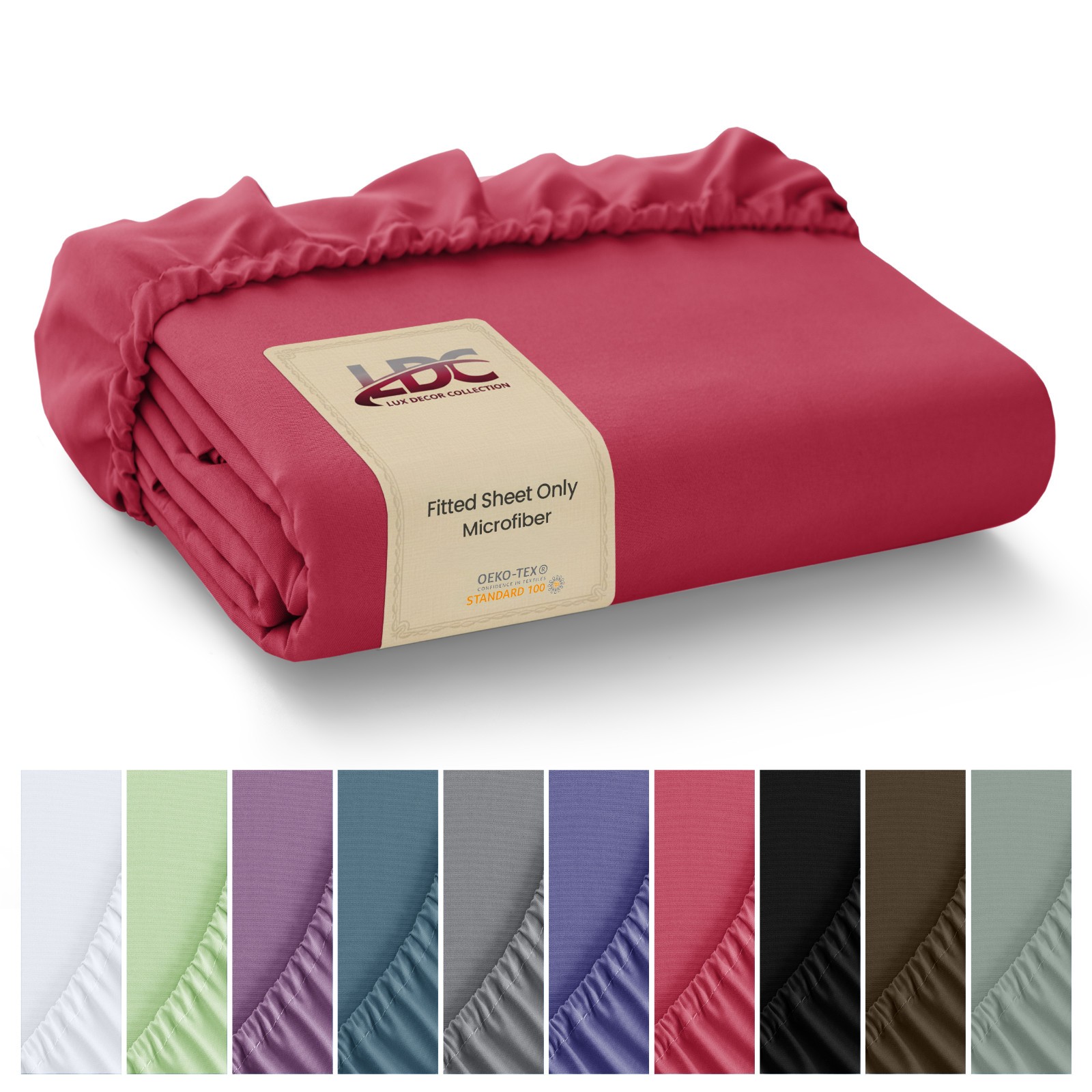 Premium Fitted Sheet Solid Deep Pocket Soft Microfiber Breathable Bottom Sheets