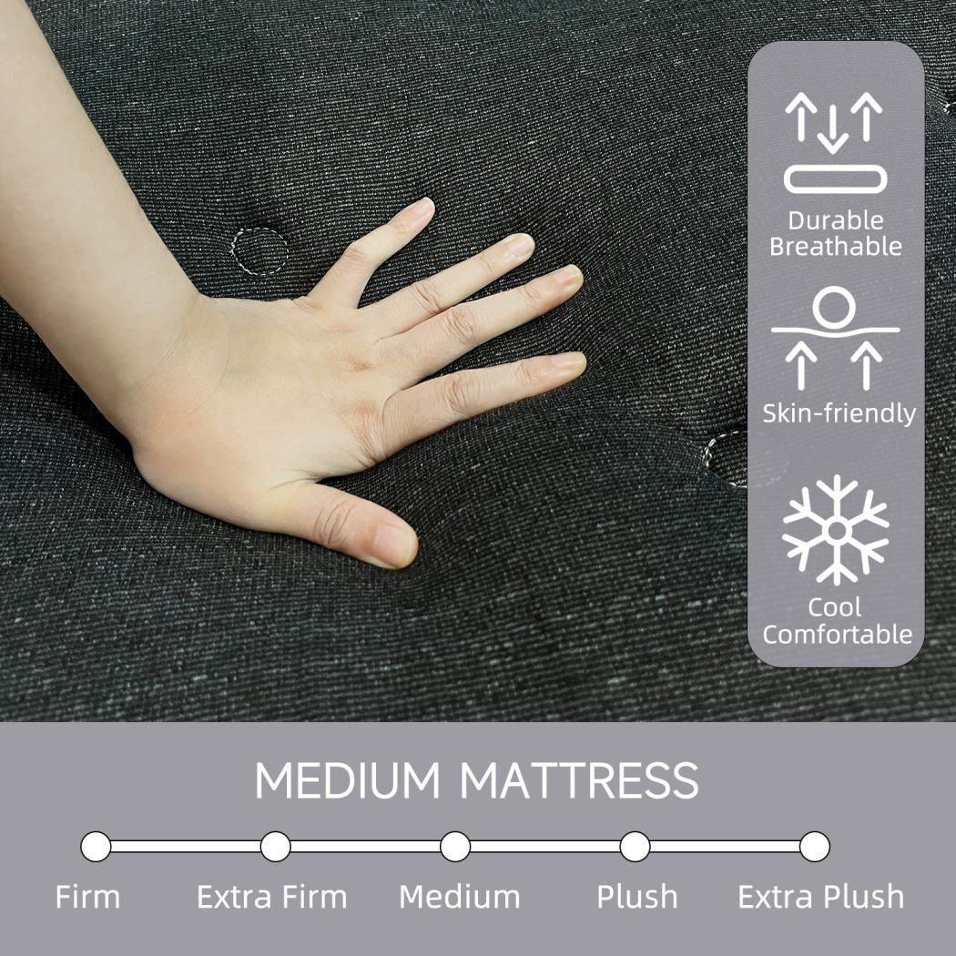 12″14″ Mattress in A Box Hybrid InnerSpring Twin Full Queen King Size Cool Black