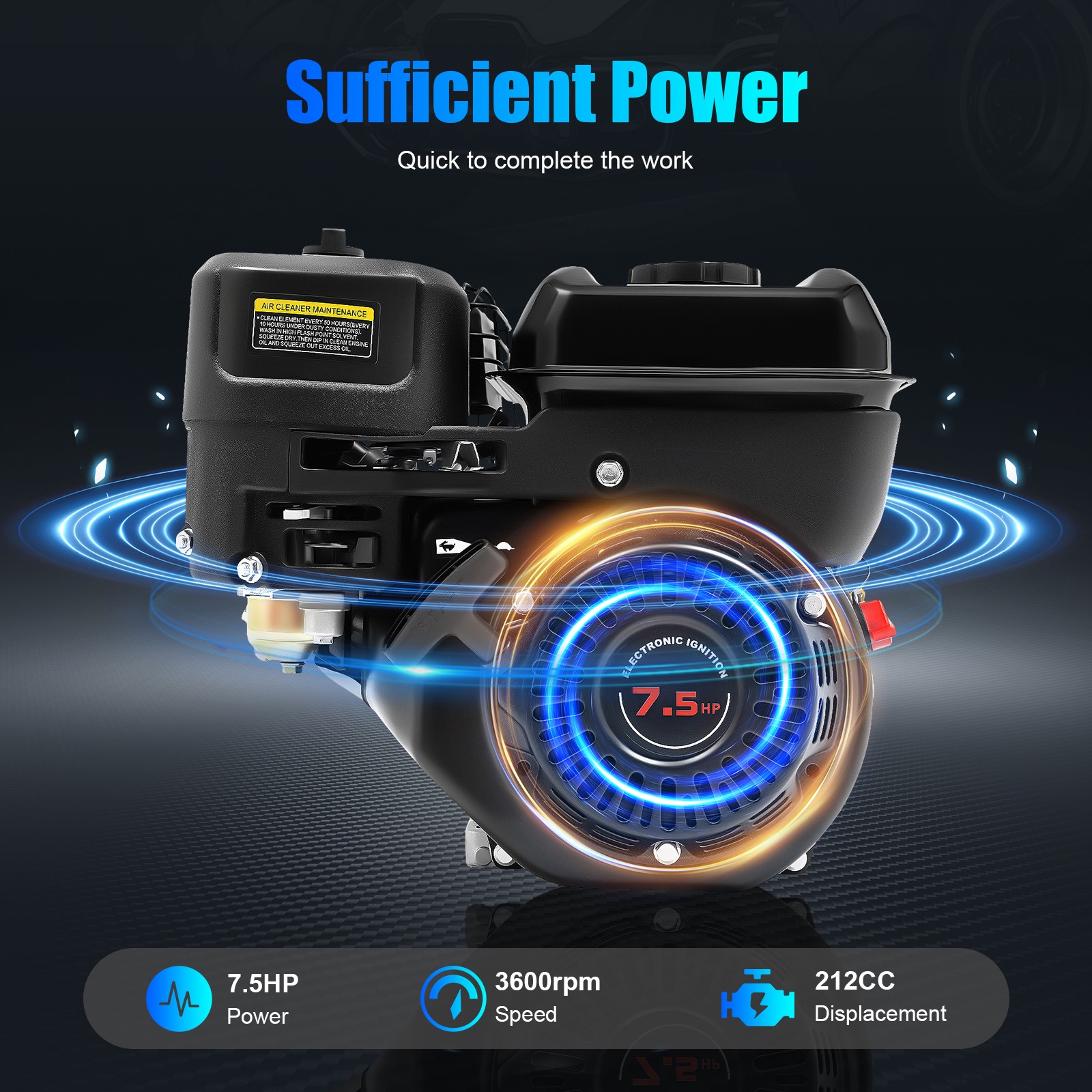 212cc 7.5hp 4-stroke Gasoline Engine Steel Start Engine Manual