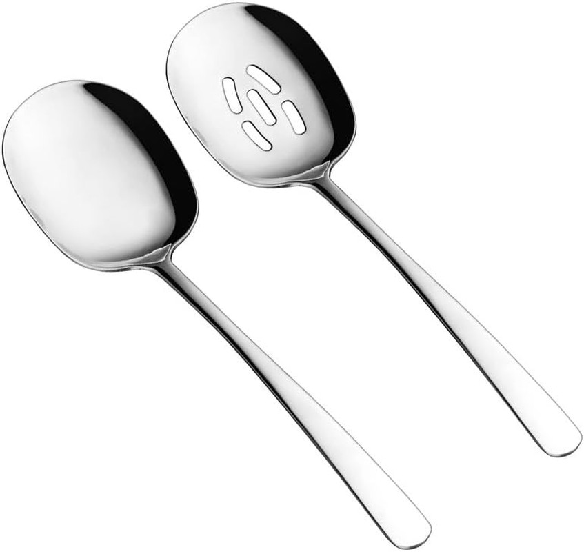 Extra Large Serving Spoons Set, 12 Inch Slotted Spoon and Serving Spoon, Premium