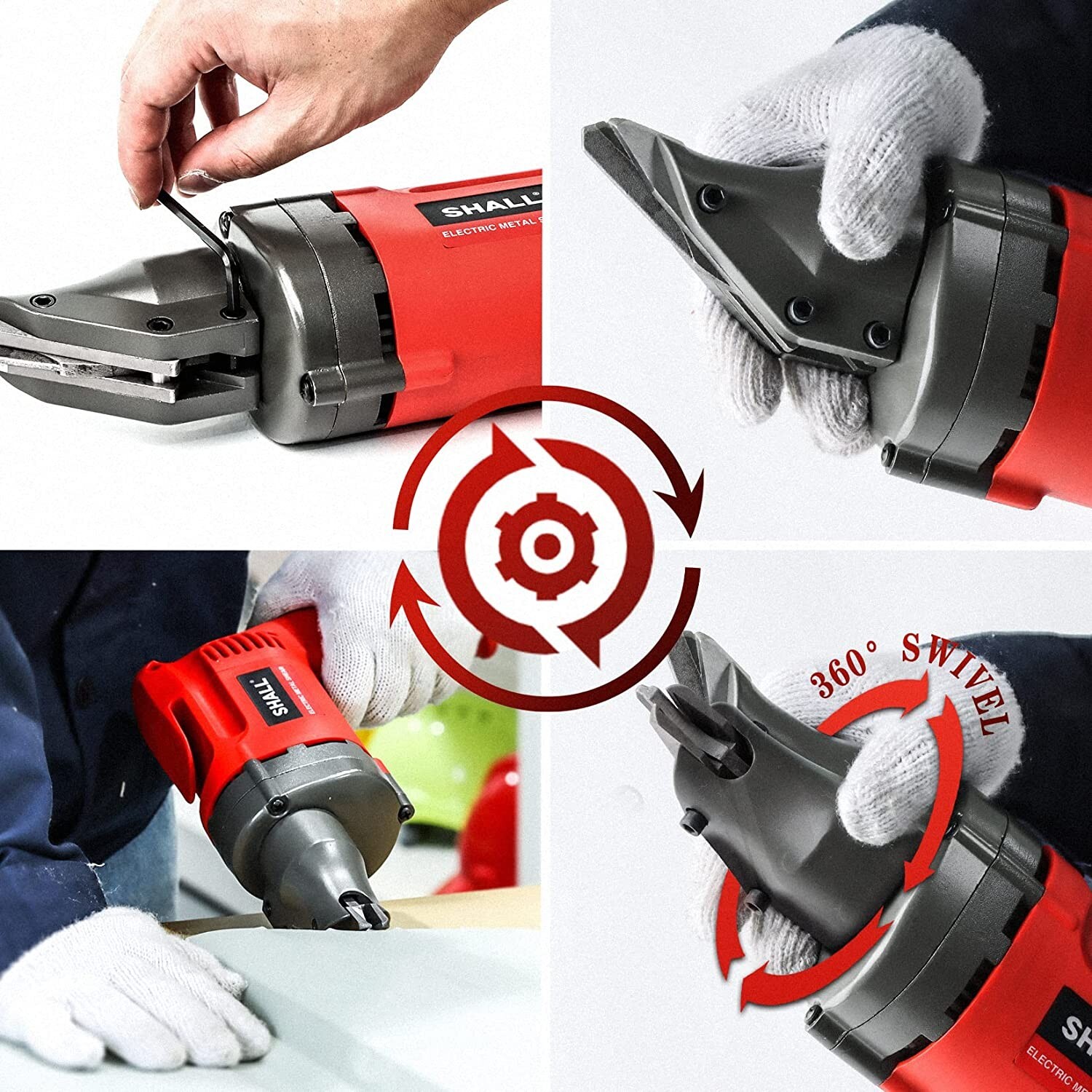 SHALL Electric Metal Cutting Shear, Corded Sheet Metal Cutter, Variable Speed