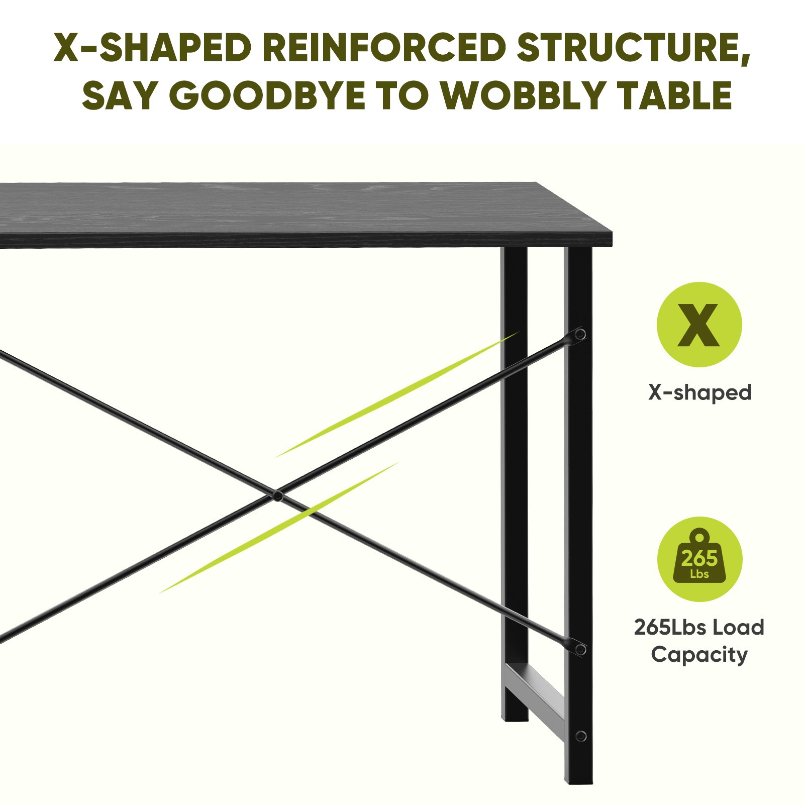 40/47/55/63 inch Wood Computer Desk Home Office Study Desk with Storage and Hook
