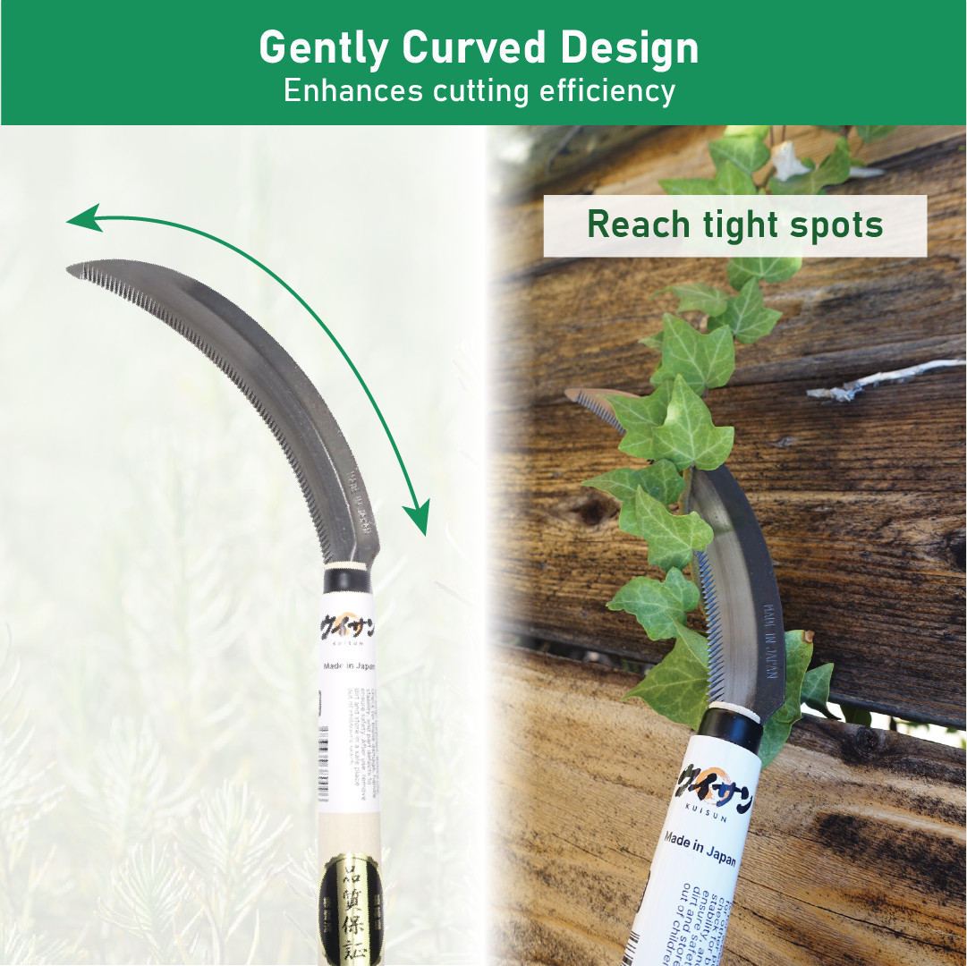 KUISUN Japanese Serrated Sickle for Gardening – Compact & Lightweight