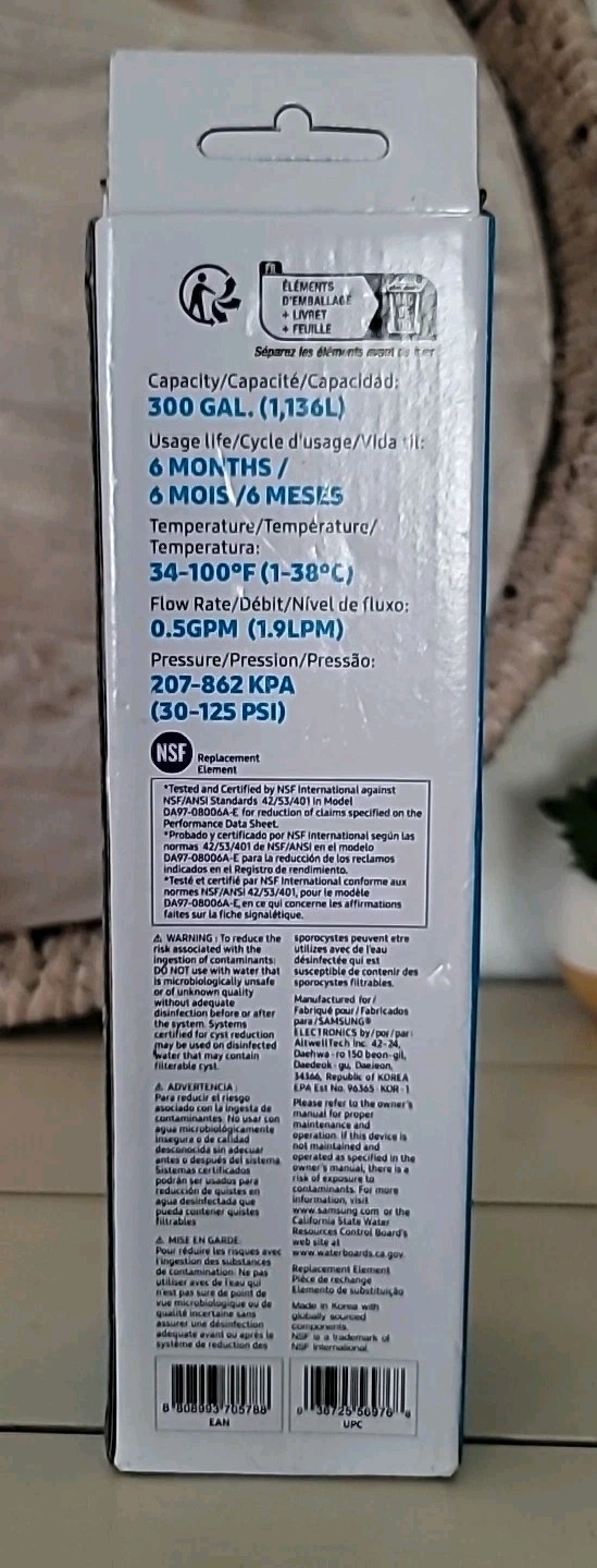 DA29-00020B HAF-CIN/EXP Refrigerator Ice Water Filter Da97-08006A-1