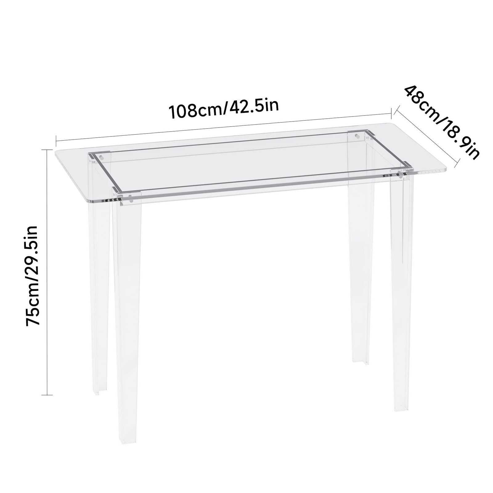 Acrylic Desk, Acrylic Table & Clear Desk – Modern Home Office Study Table, Ex…