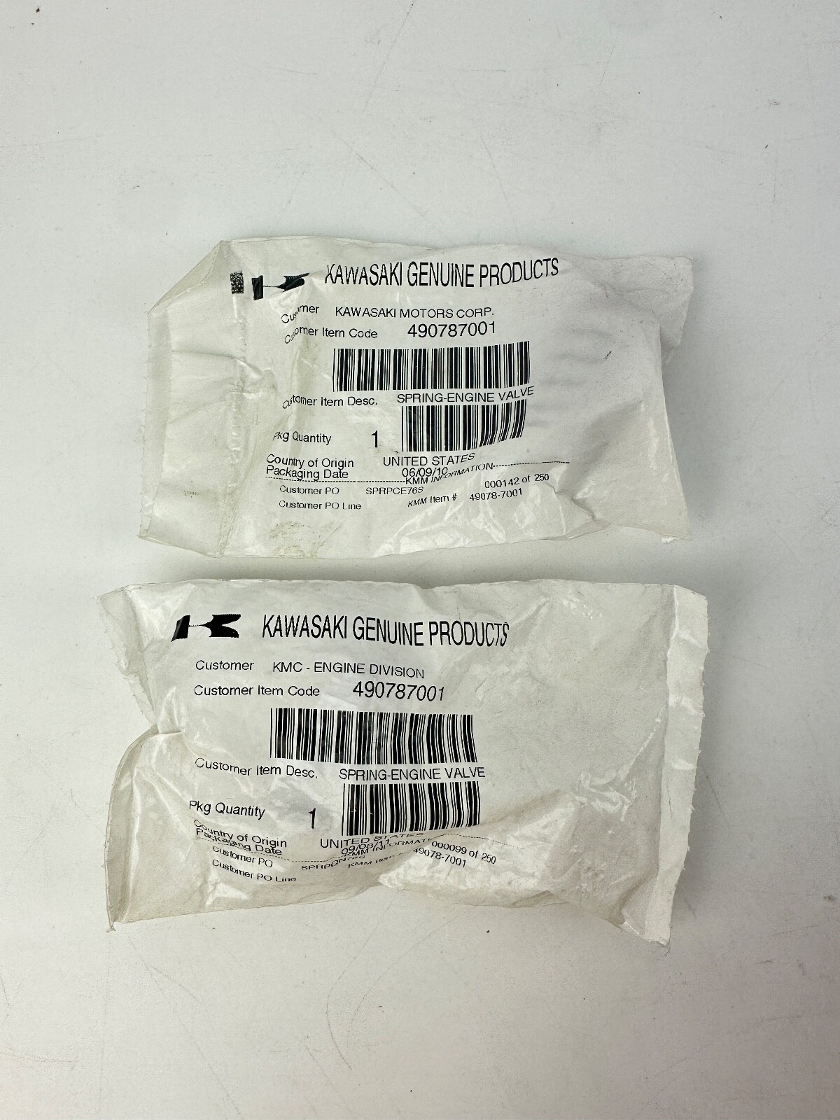 2PK Genuine OEM Kawasaki Engine Valve Spring 49078-7001 49078-2064 49078-2073